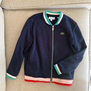 Lacoste Dark Blue Jacket with Teal and White Trim